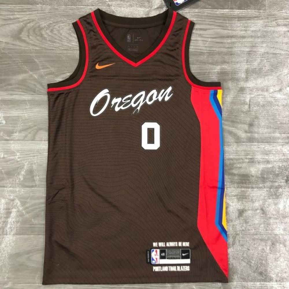 Men's Portland Trail Blazers Damian Lillard #0 Brown 20/21 Swingman Player Jersey–City Edition-Pro Kit Vault | Brand New 26/27 Sports Jerseys